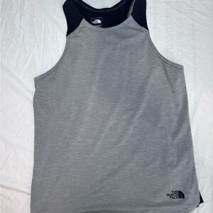 The North Face Men's Gray and Black Tank Top